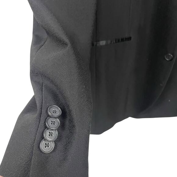 Kenneth Cole New York Button Front Tuxedo Jacket Black Mens 44 Long - Picture 3 of 7